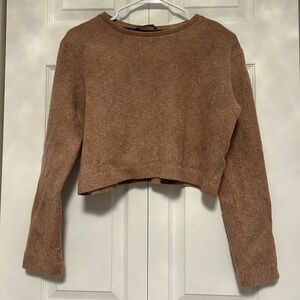 Zara Brown Crew Neck Sweater